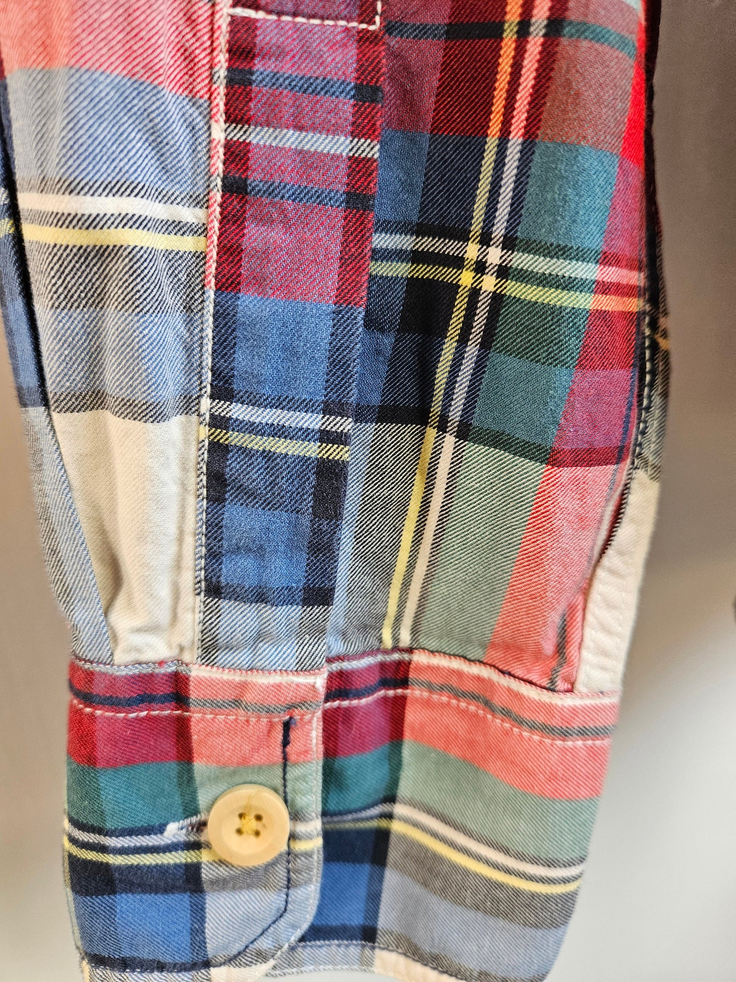 1990s Warm Cotton Red & Blue Checked Ben Sherman Shirt XXL