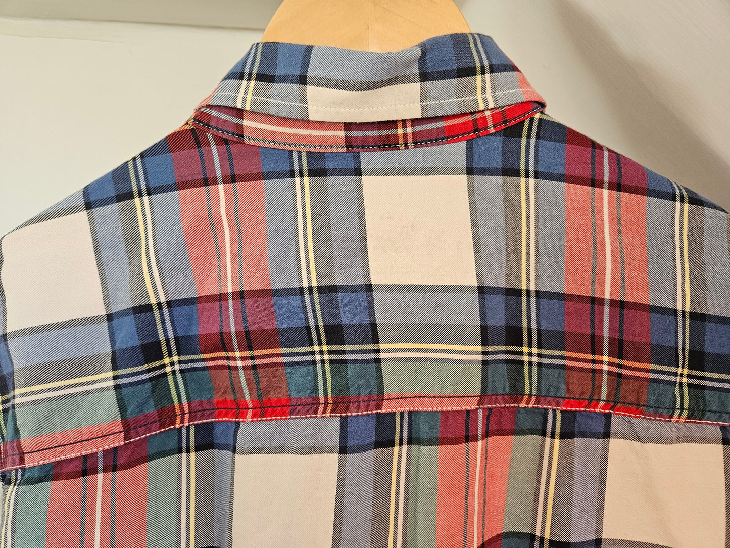 1990s Warm Cotton Red & Blue Checked Ben Sherman Shirt XXL
