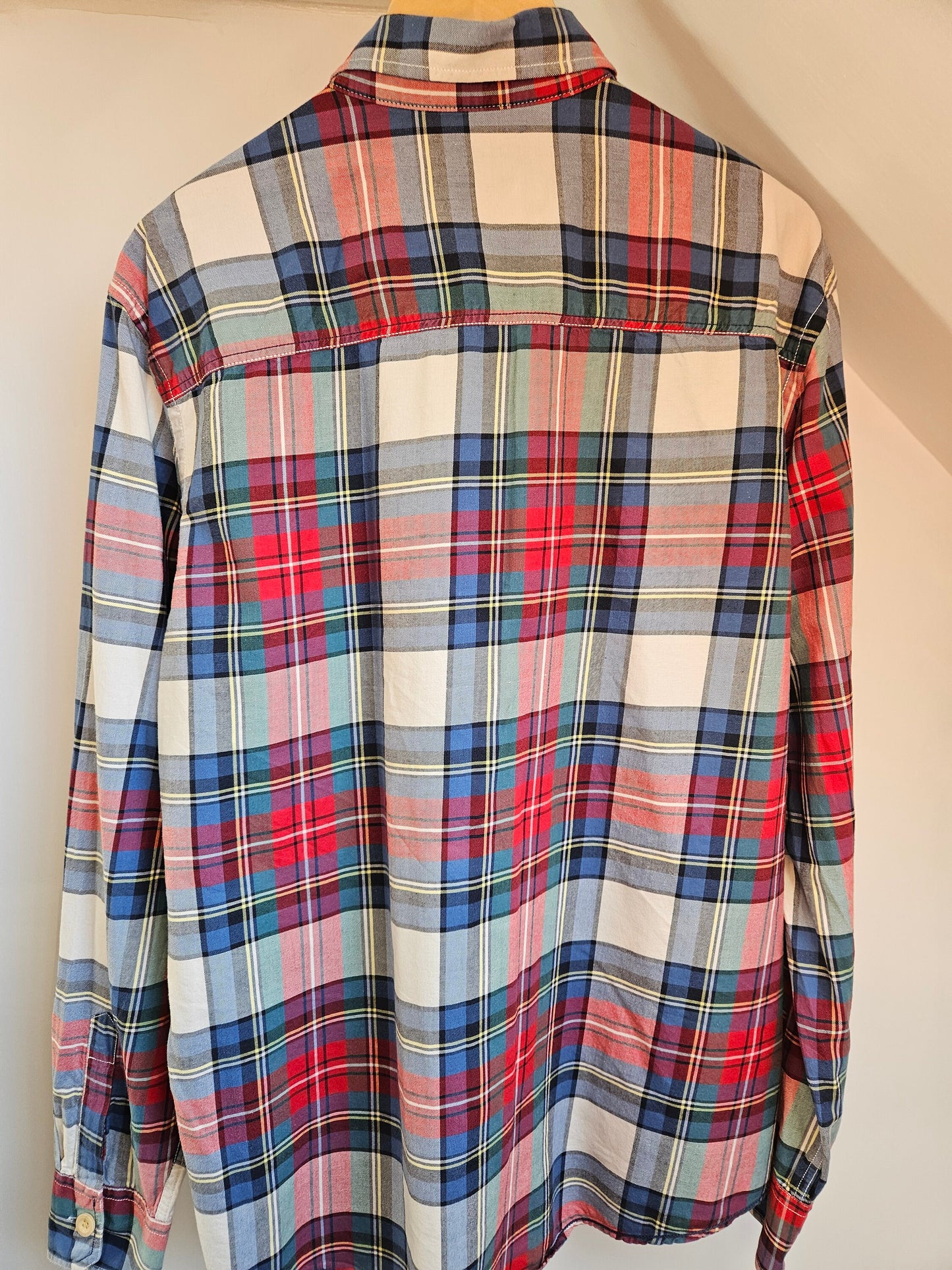 1990s Warm Cotton Red & Blue Checked Ben Sherman Shirt XXL