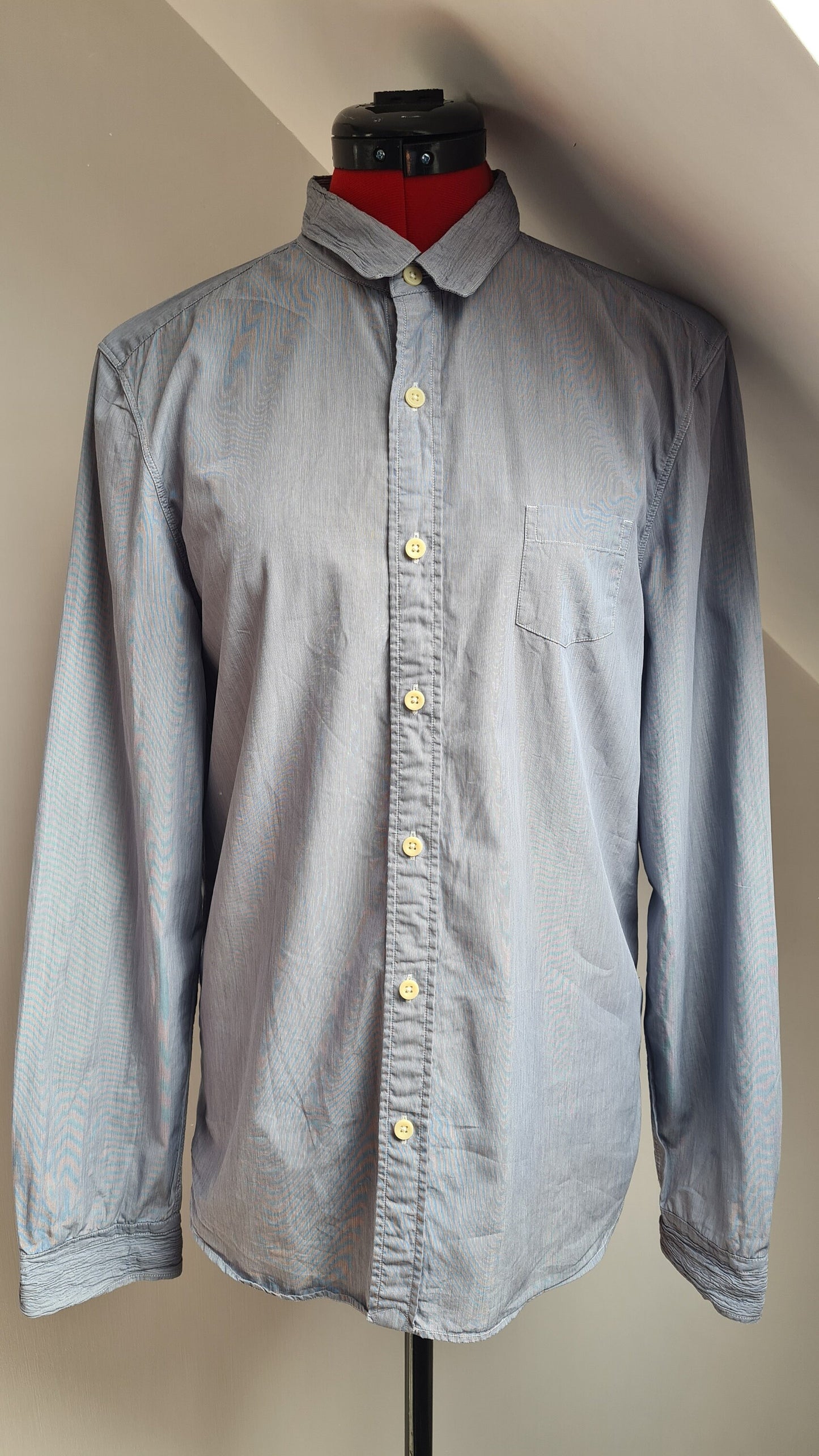 Vintage All Saints Spitalfields Blue Cotton Shirt M