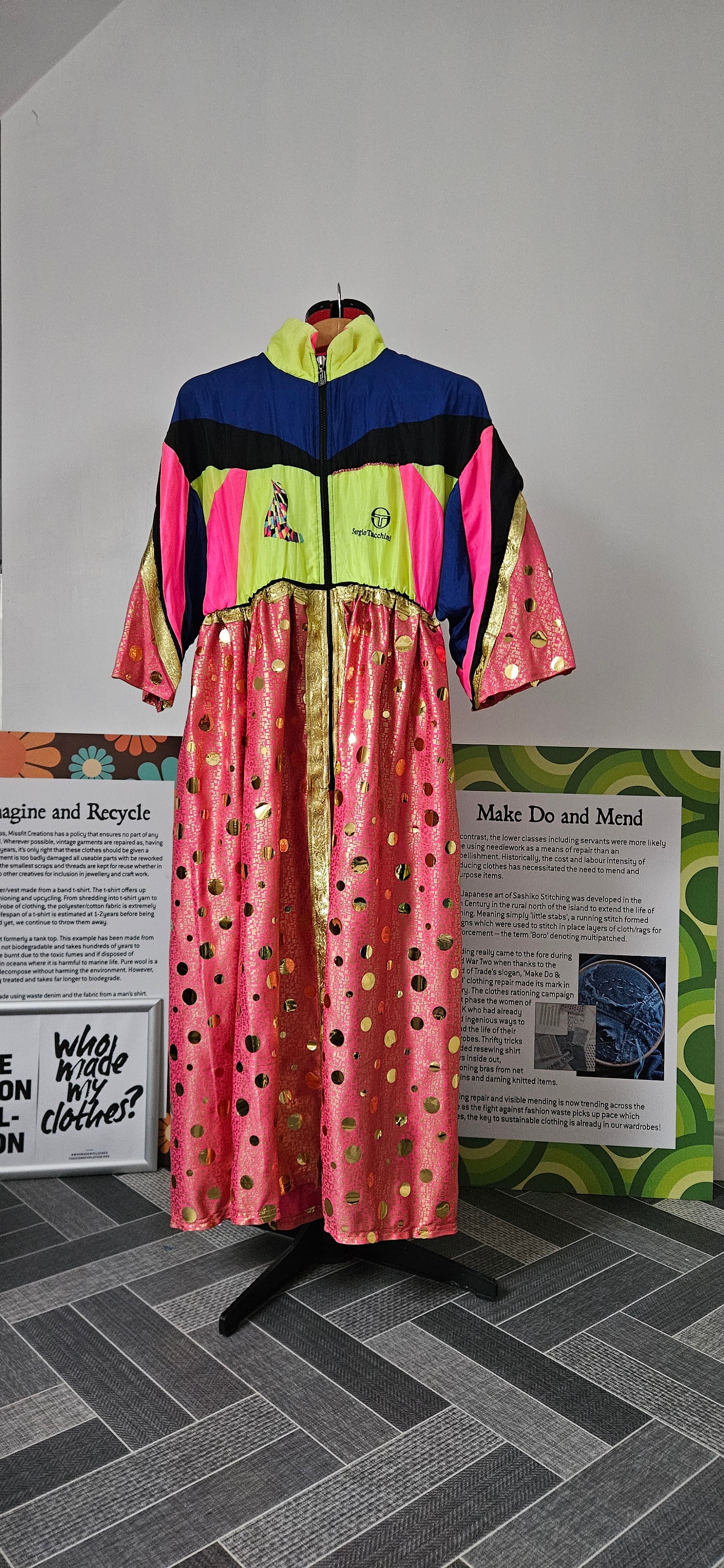 Refashioned Shell Suit Dress M