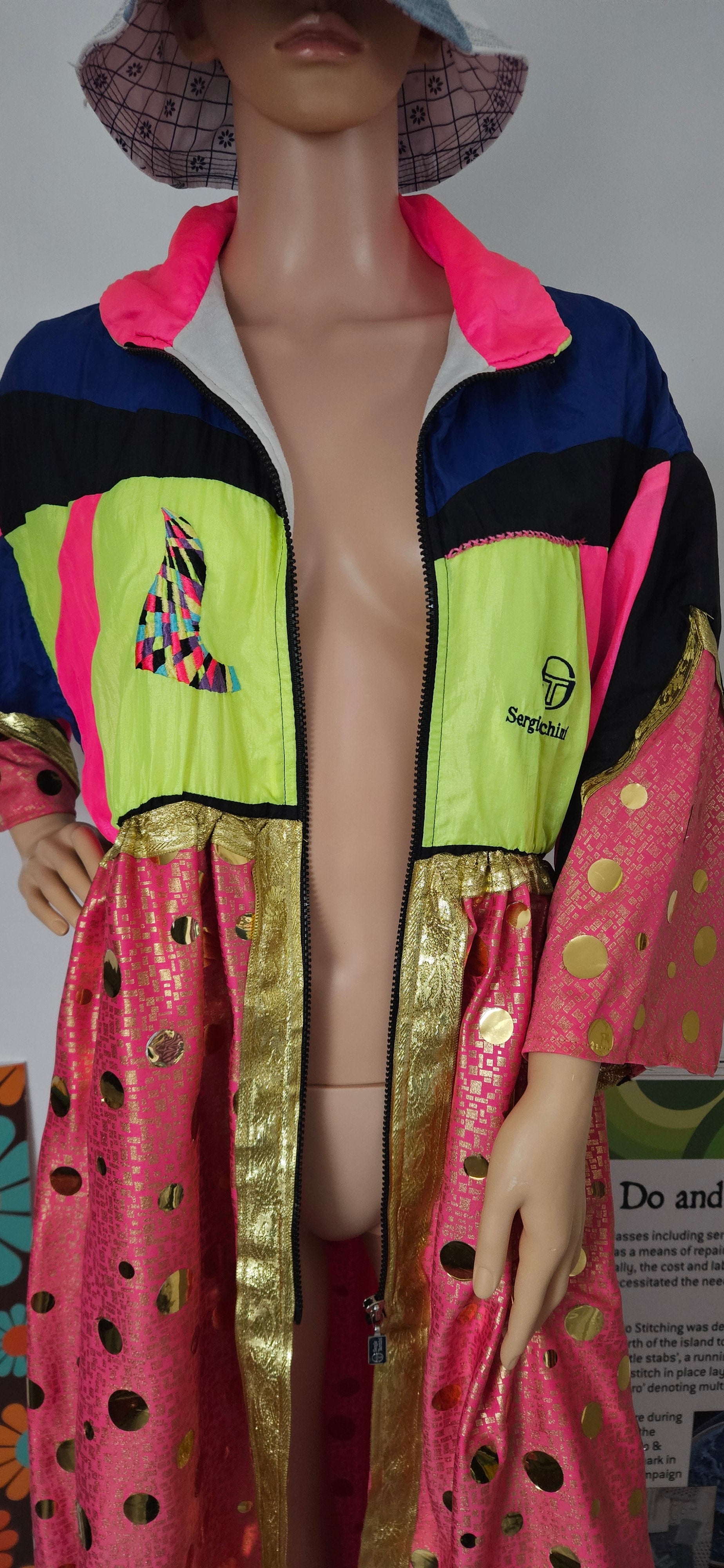 Refashioned Shell Suit Dress M