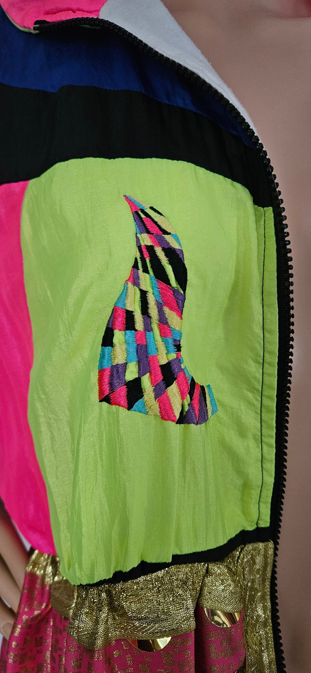 Refashioned Shell Suit Dress M