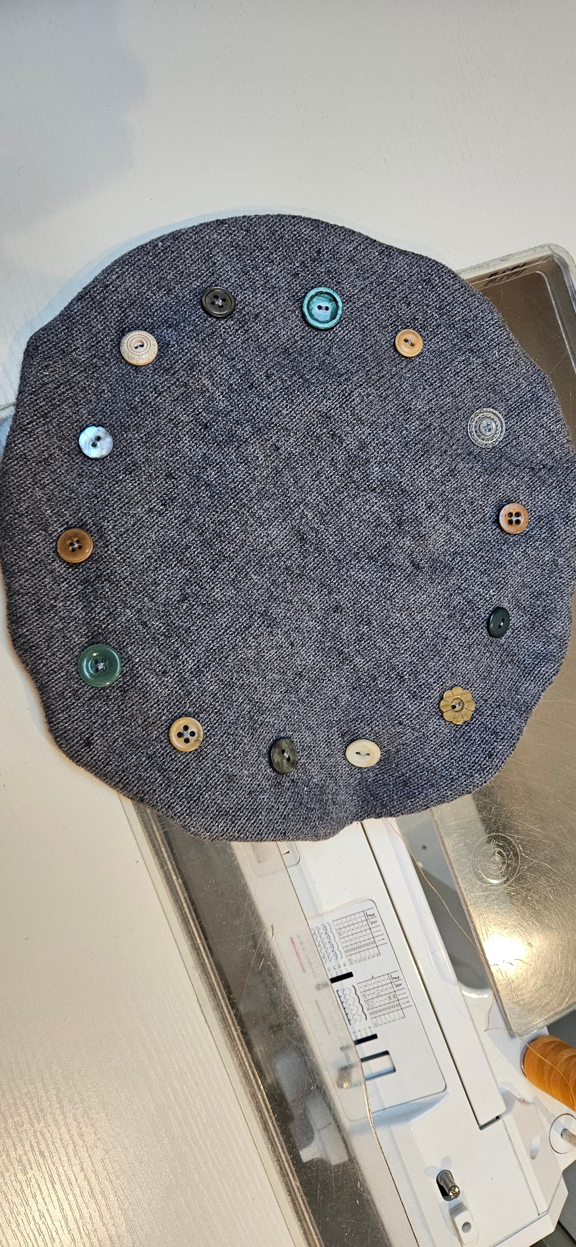 Upcycled Vintage Button Beret