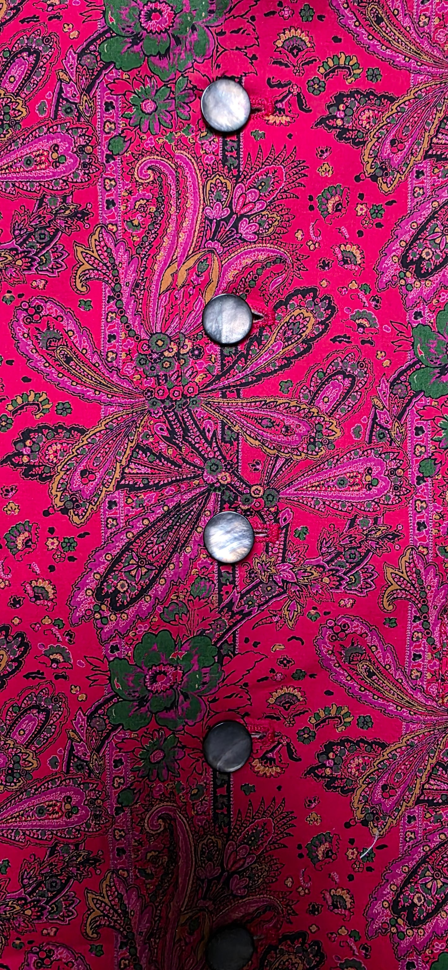 Liberty London Red / Pink Floral Paisley Print Waistcoat