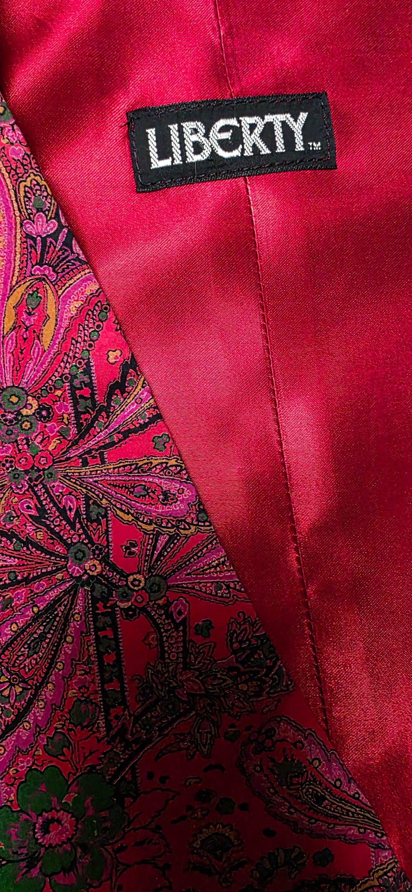 Liberty London Red / Pink Floral Paisley Print Waistcoat