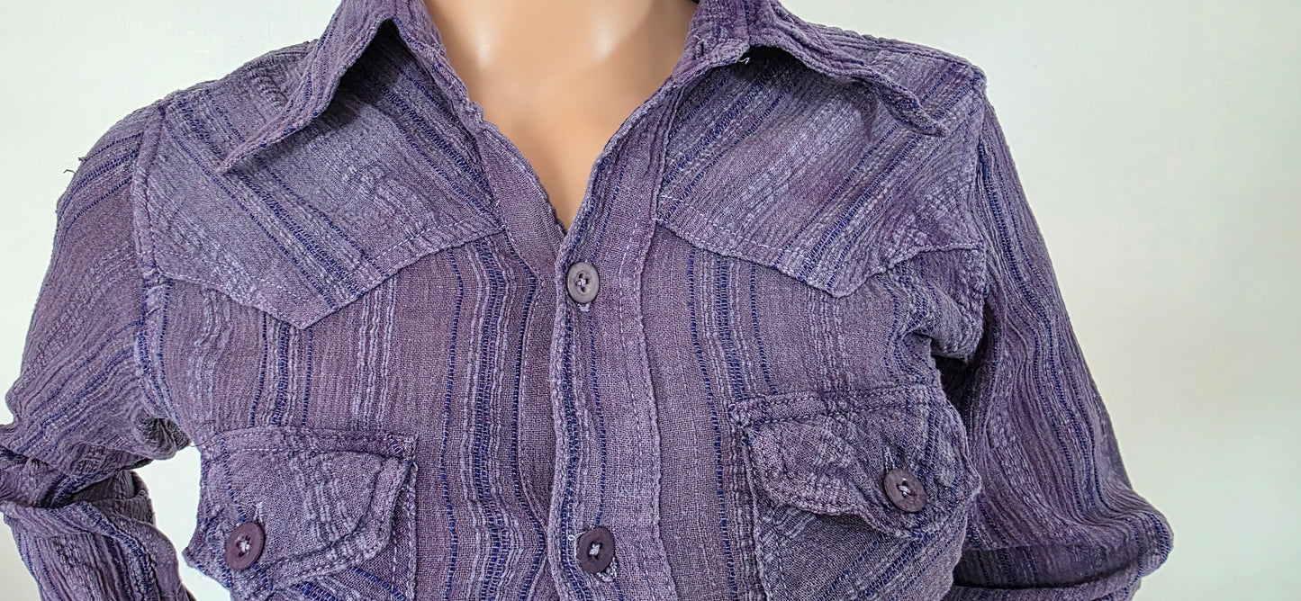 Naturally Dyed 1970s Indian Cotton Shirt XS