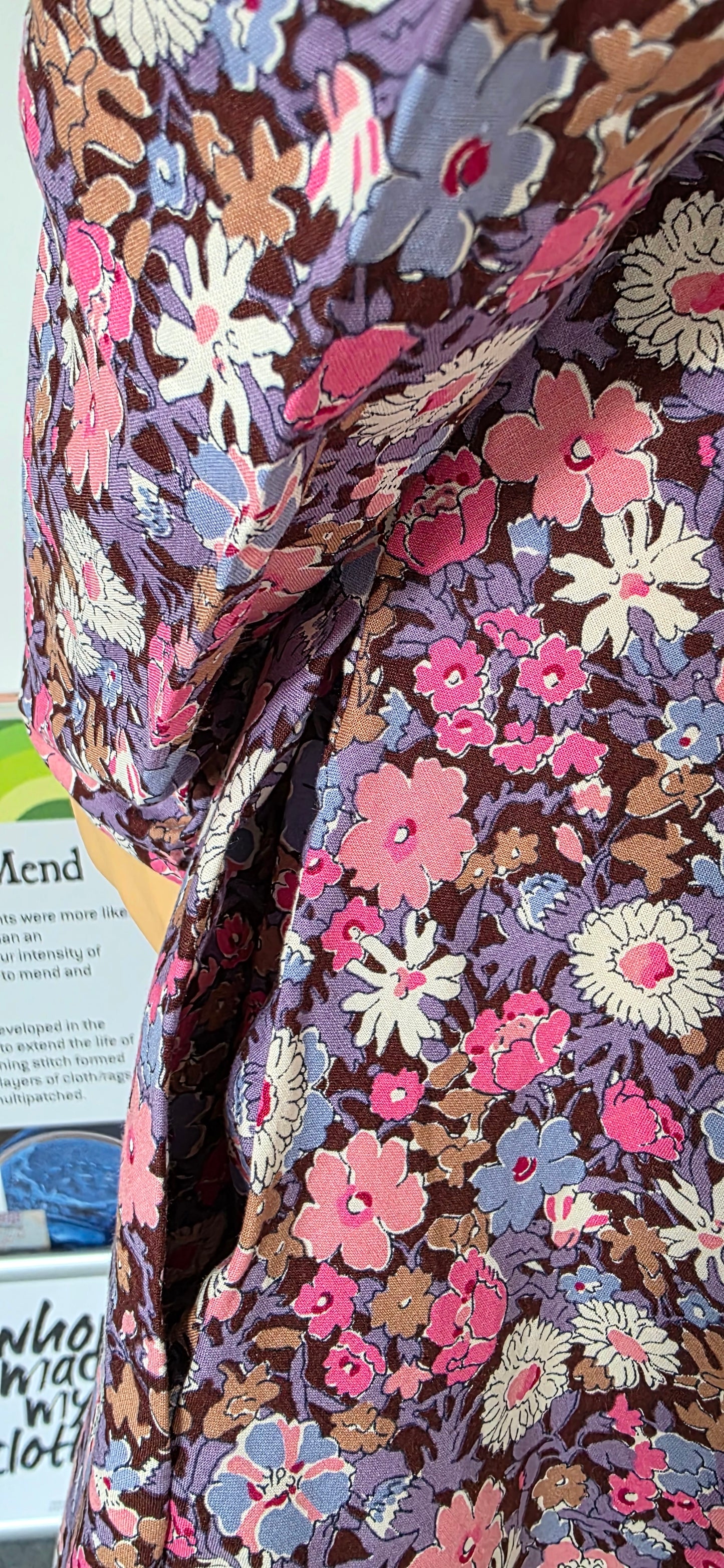 1970s Marion Donaldson Pink Floral Day Dress sz 8/10