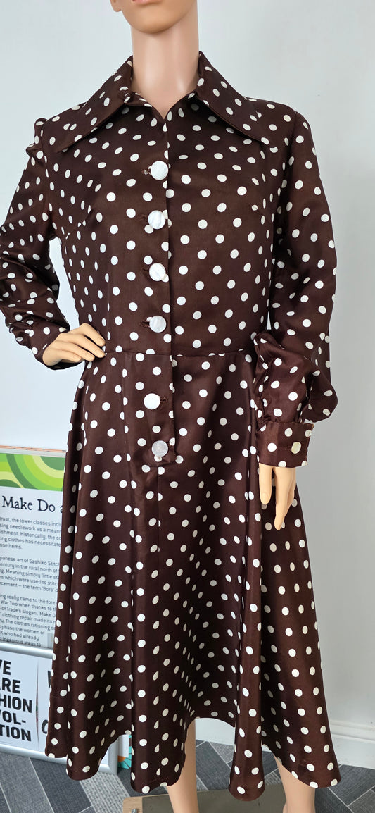 1950s Handmade Circle Skirt Polka Dot Dress