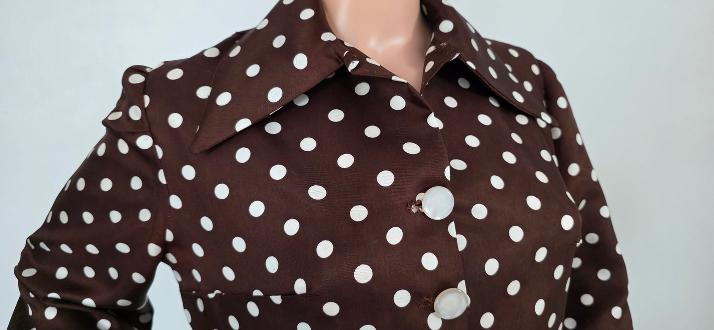 1950s Handmade Circle Skirt Polka Dot Dress