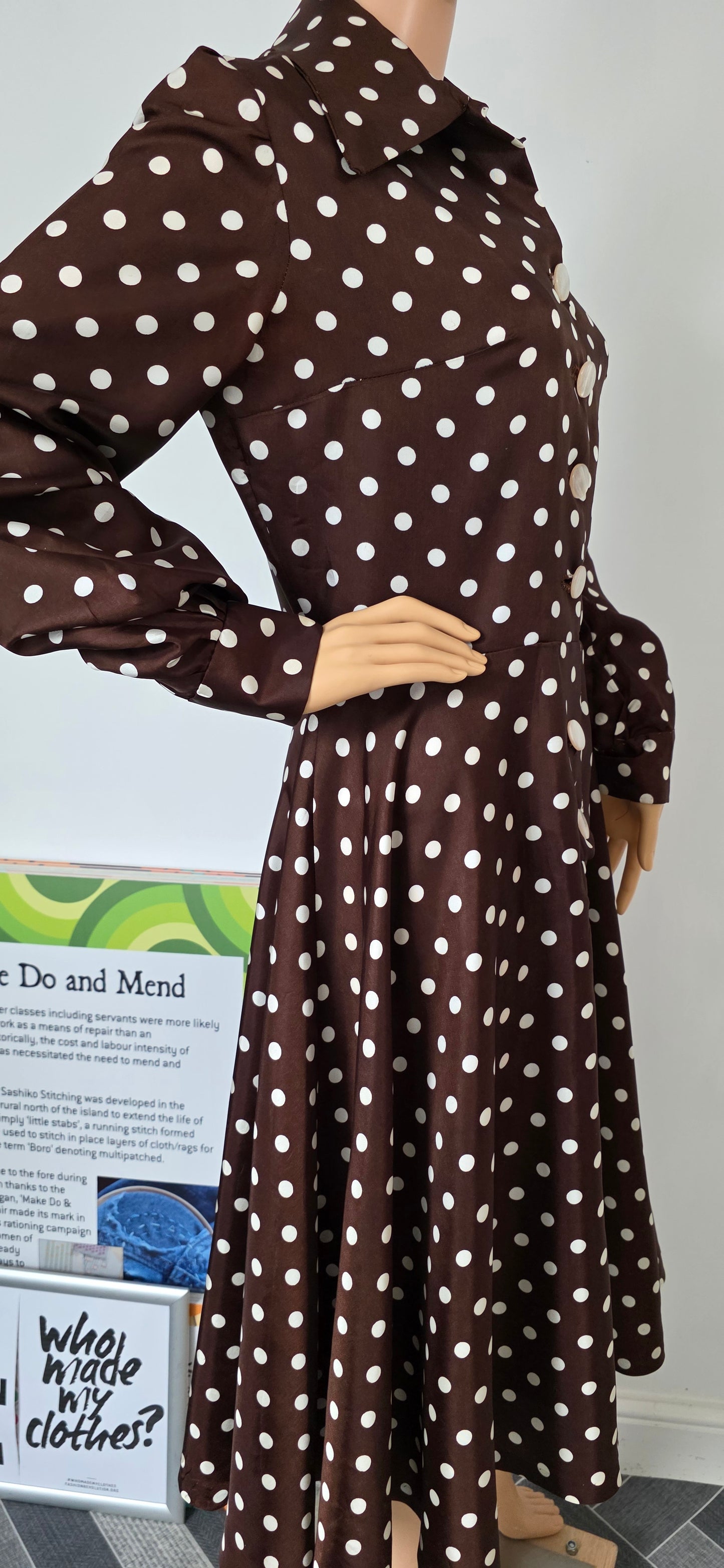 1950s Handmade Circle Skirt Polka Dot Dress