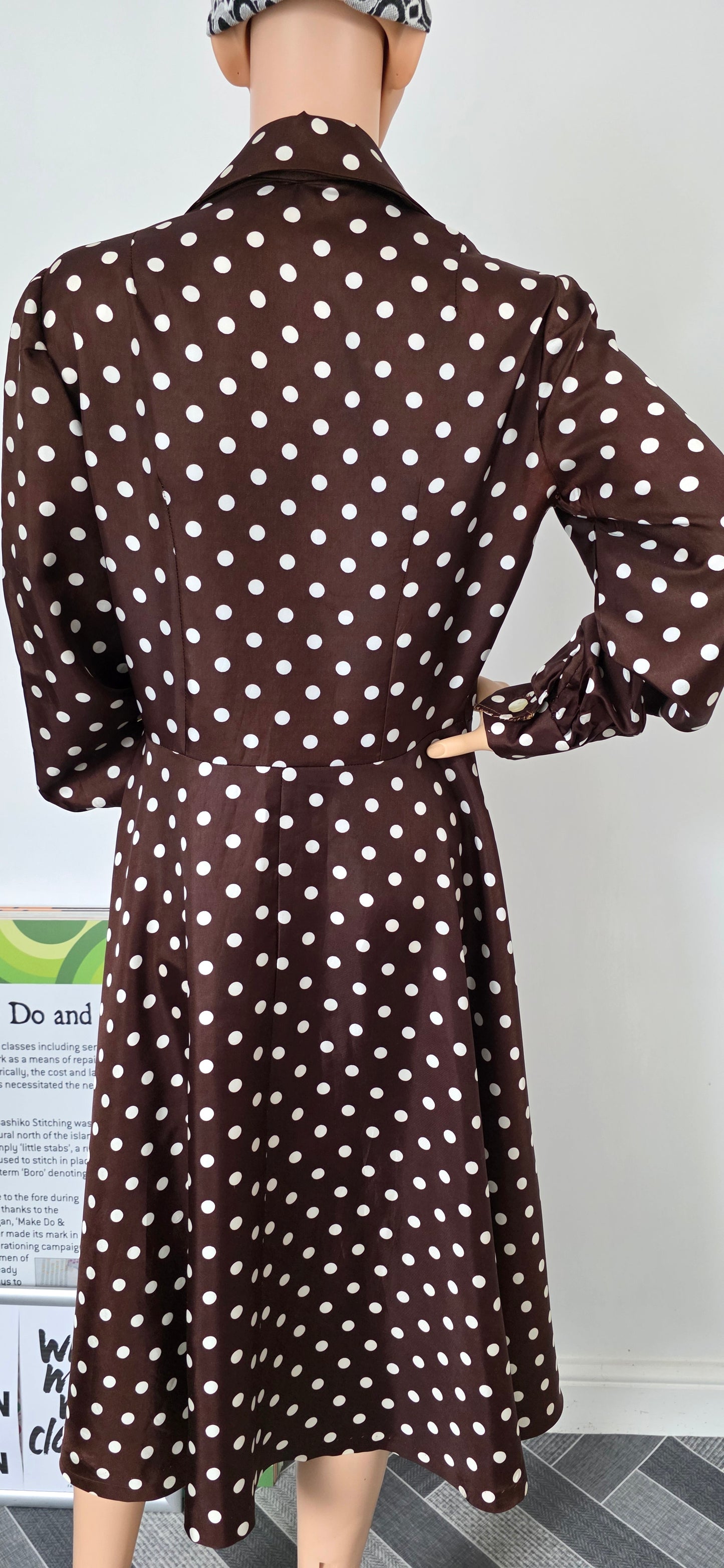 1950s Handmade Circle Skirt Polka Dot Dress