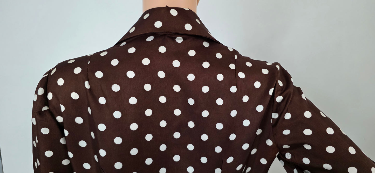 1950s Handmade Circle Skirt Polka Dot Dress