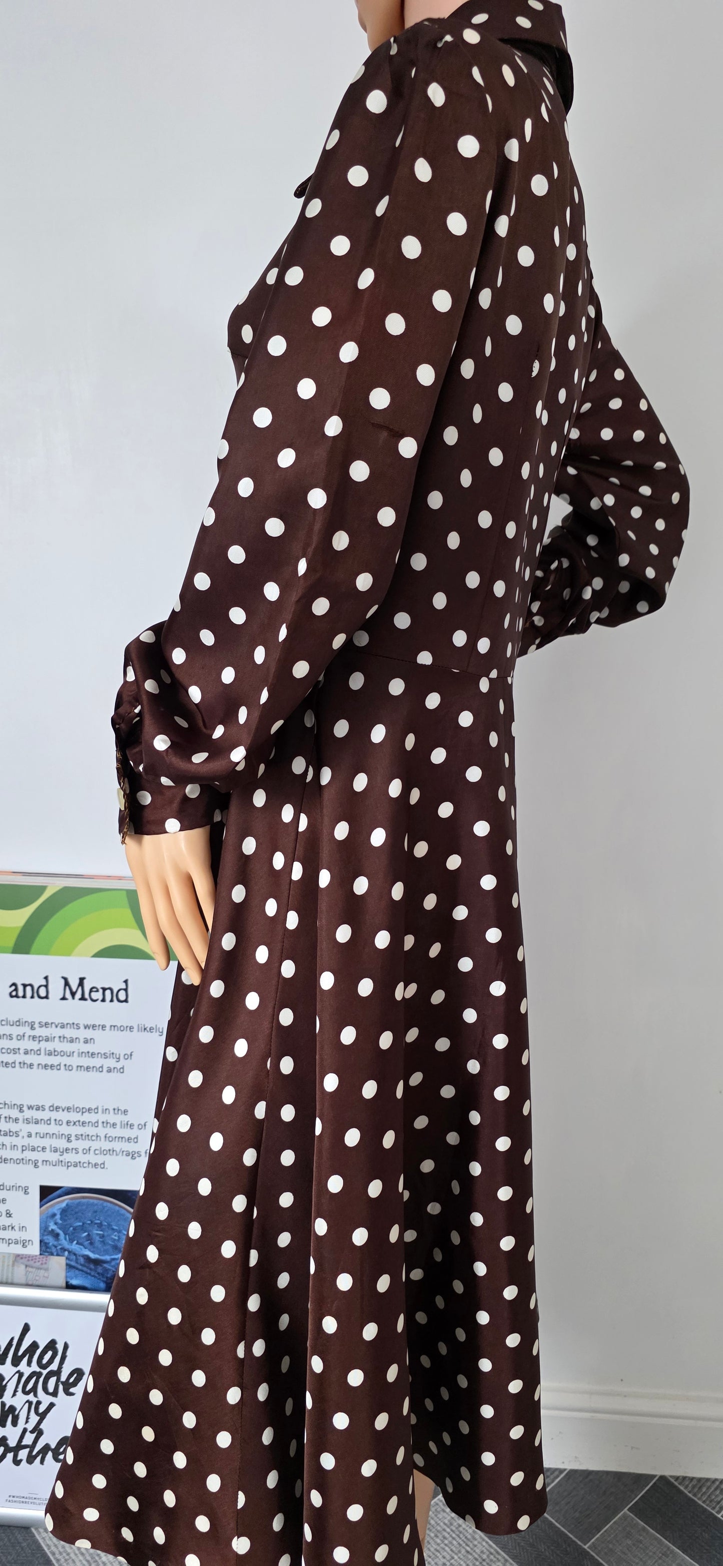 1950s Handmade Circle Skirt Polka Dot Dress