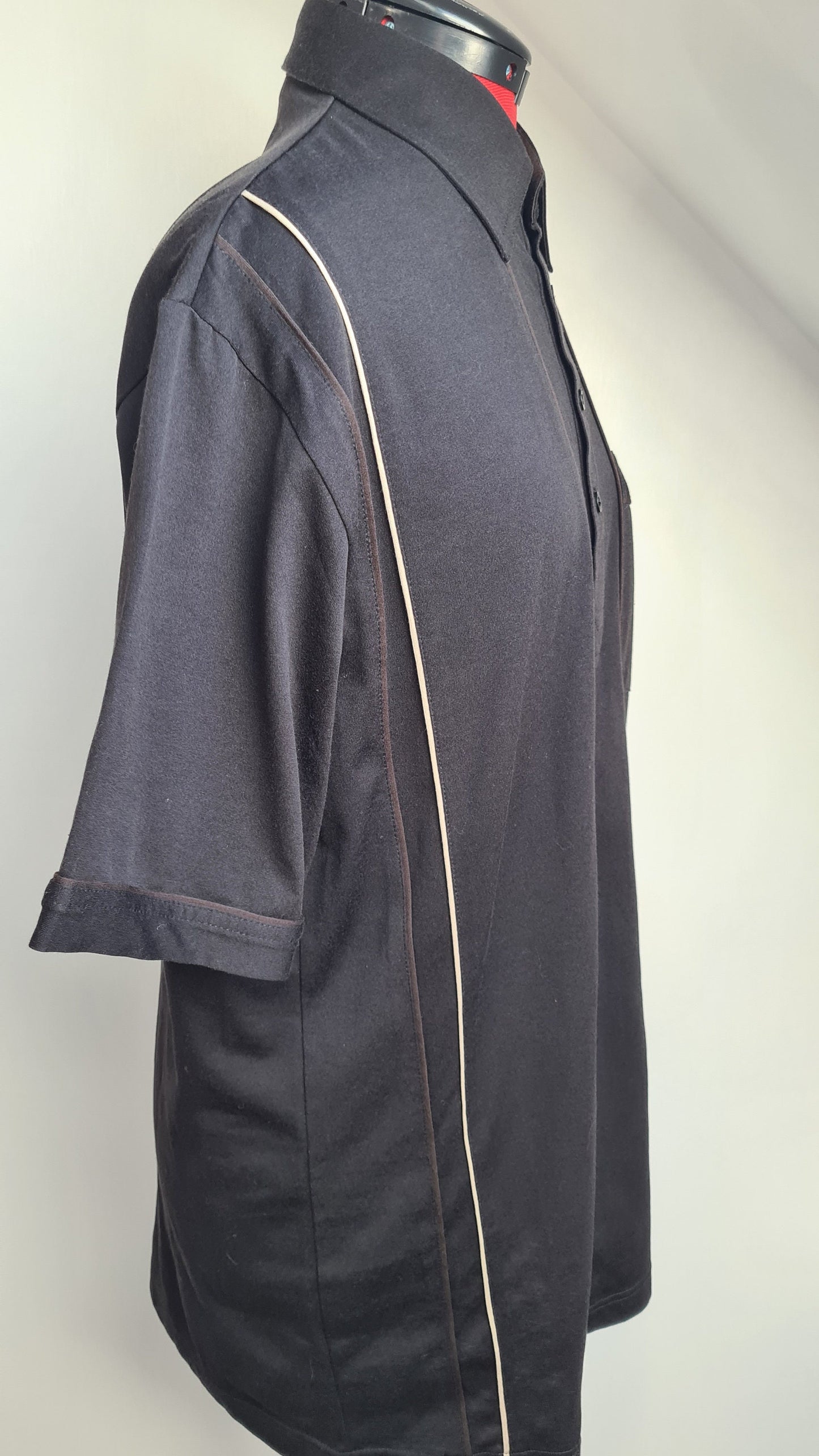Vintage Mens 1970s Black Gabicci Polo Shirt UK M