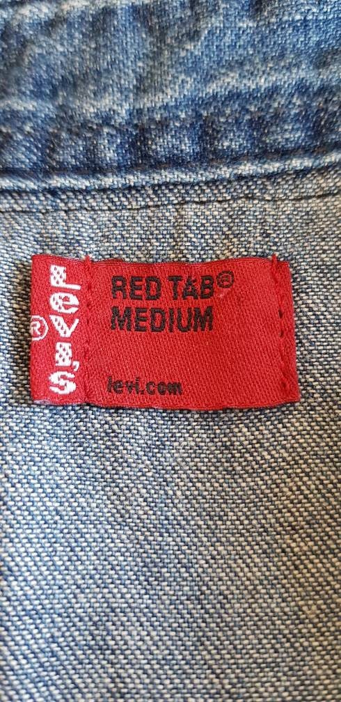 Reworked Levi Denim Shirt Sequined Fashion Killer Slogan M