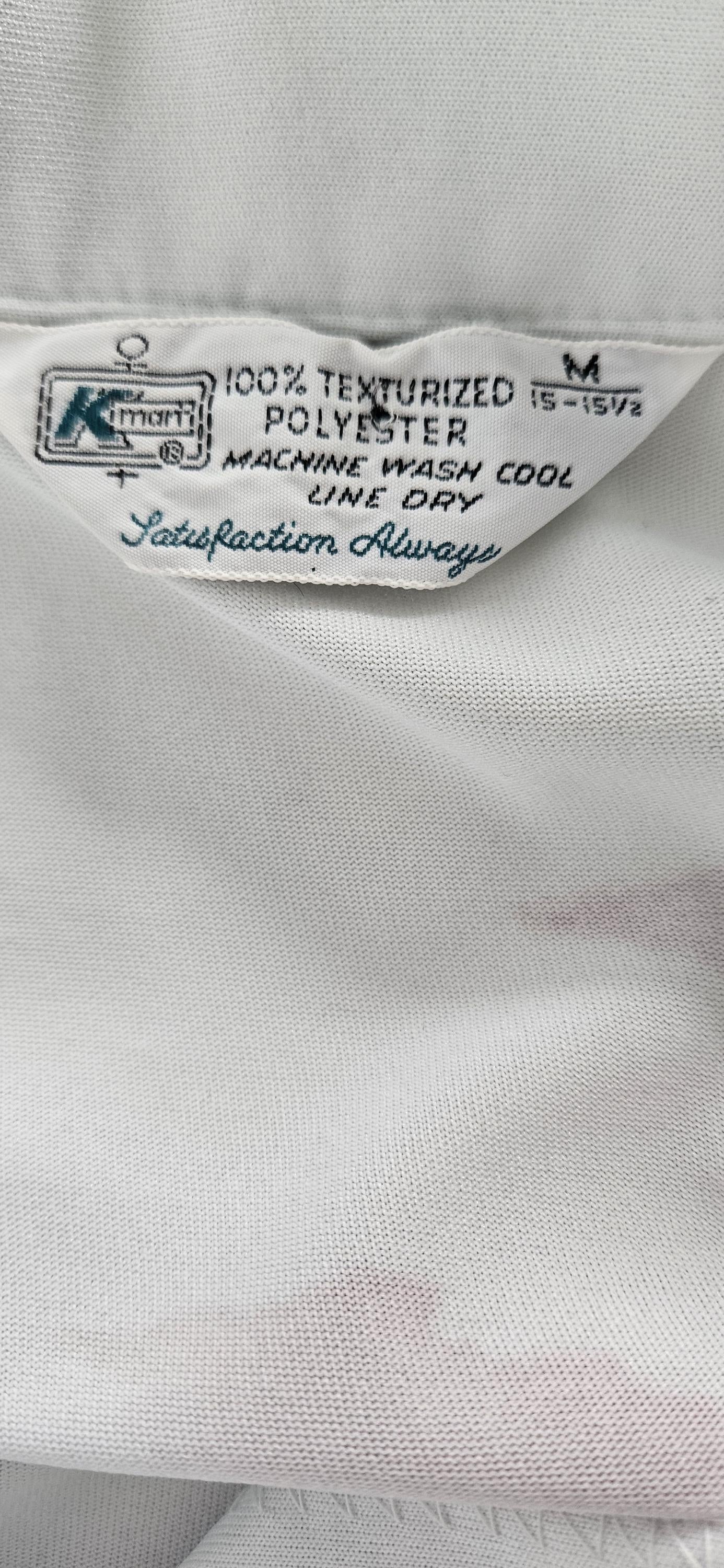 Vintage Picture Print Western Shirt with Butterfly Embroidery M