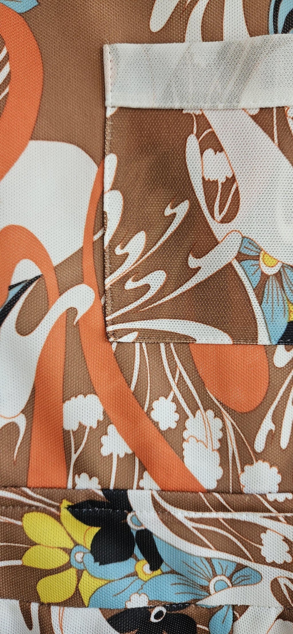 1960s Bold Floral Patterned Short Dungarees Romper UK 10/12