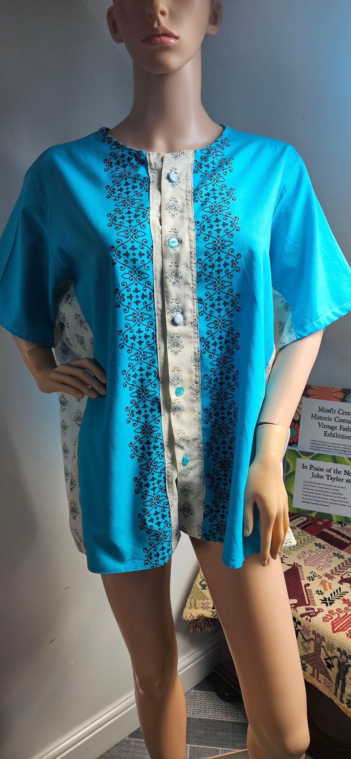 Upcycled Vintage Shirt Large Loose Fitting Shirt One Size