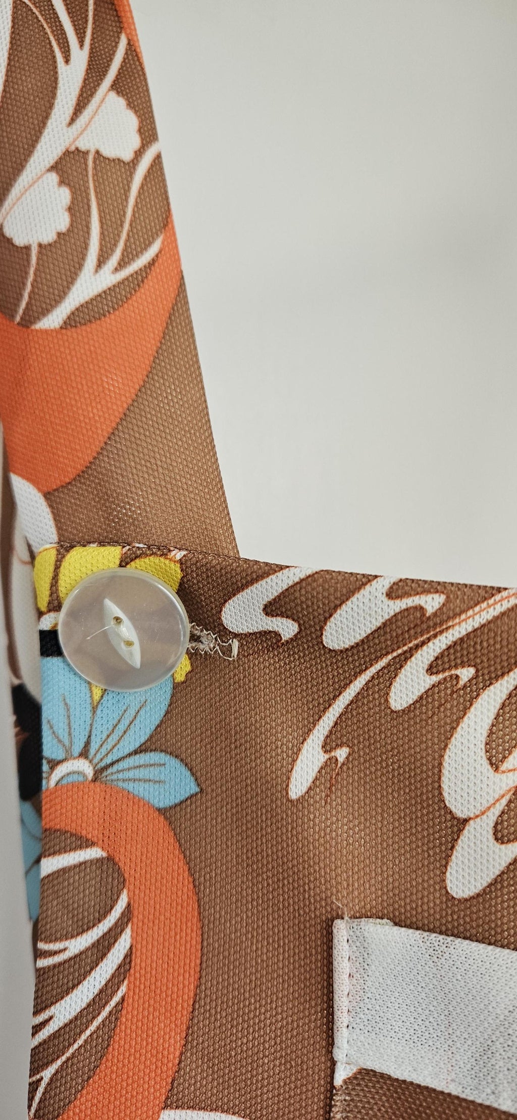 1960s Bold Floral Patterned Short Dungarees Romper UK 10/12