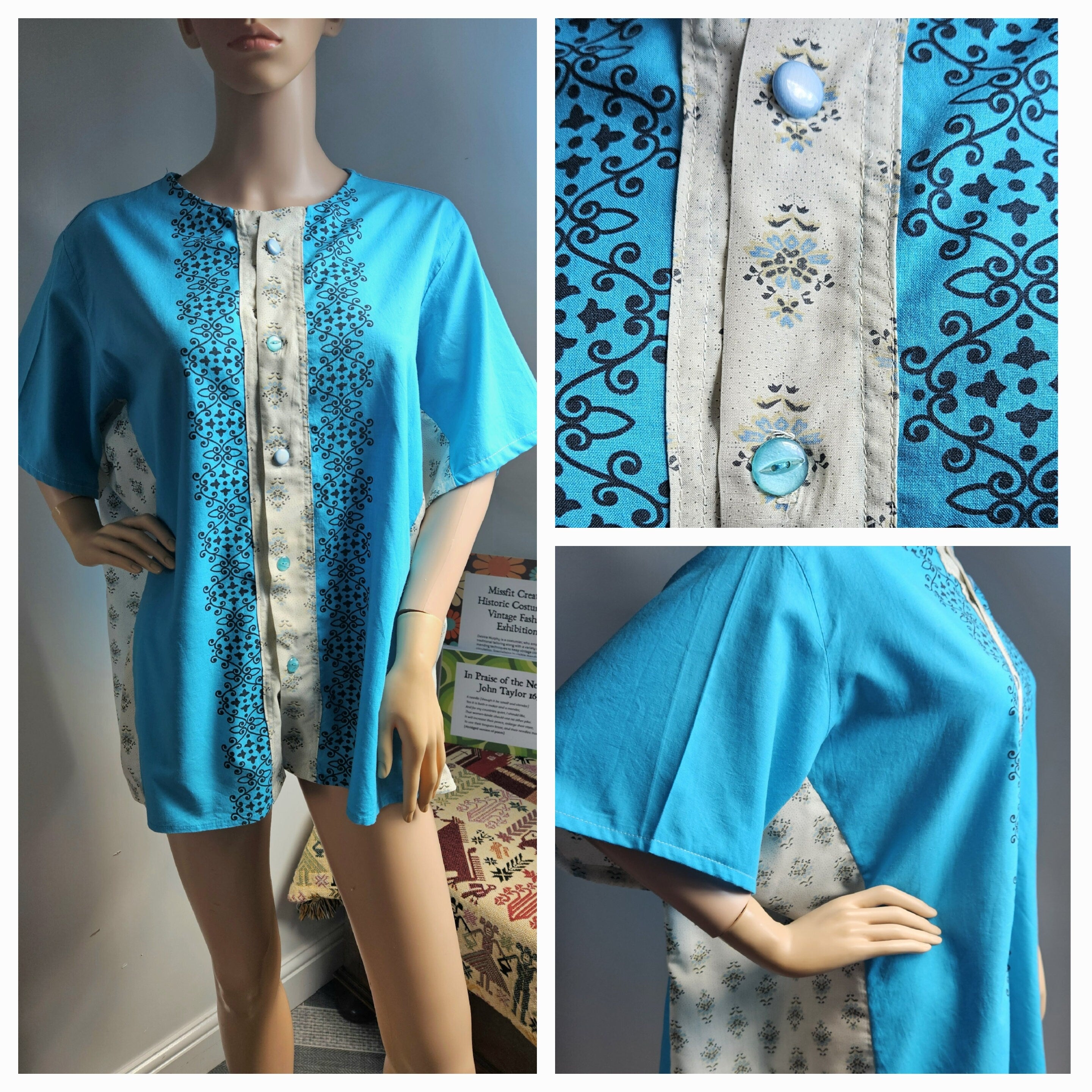 Upcycled Vintage Shirt Large Loose Fitting Shirt One Size