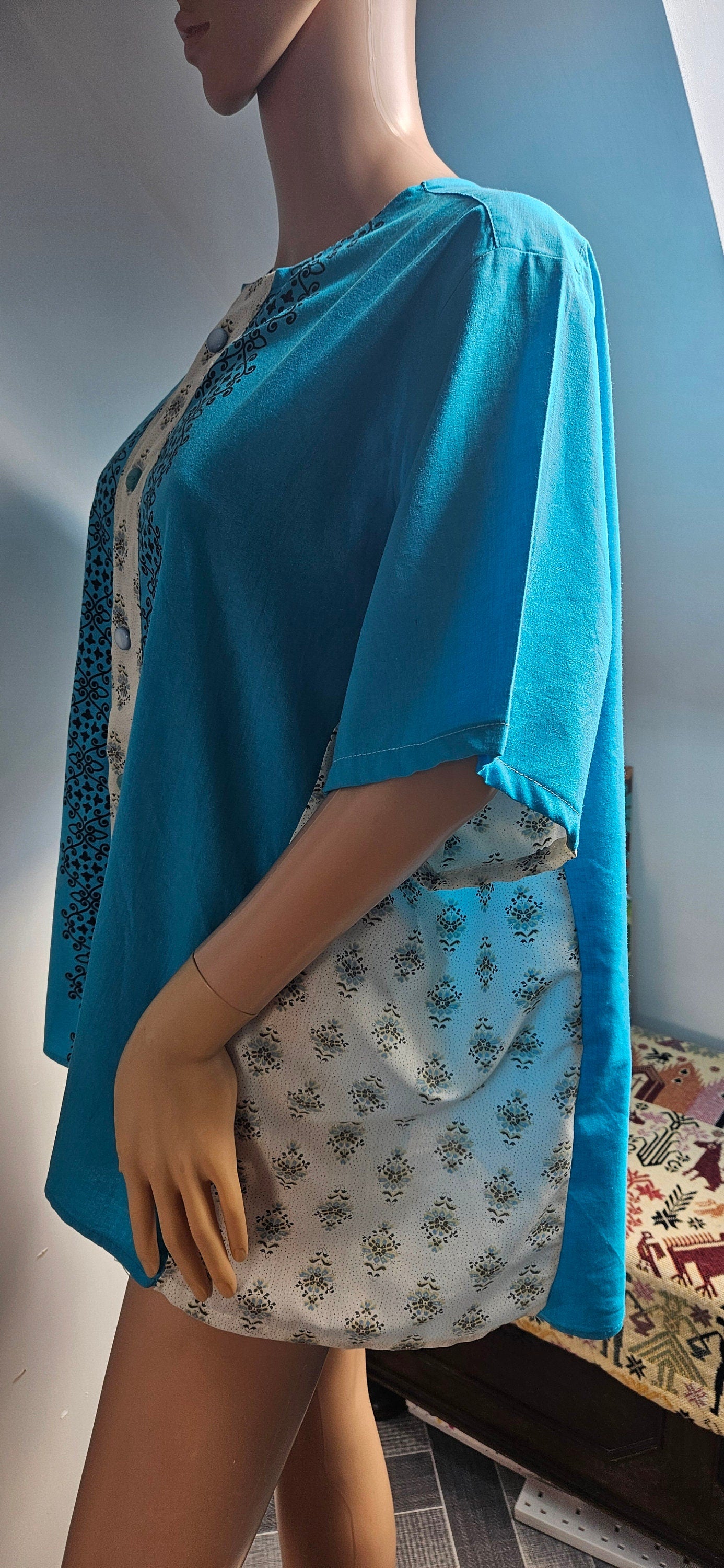 Upcycled Vintage Shirt Large Loose Fitting Shirt One Size