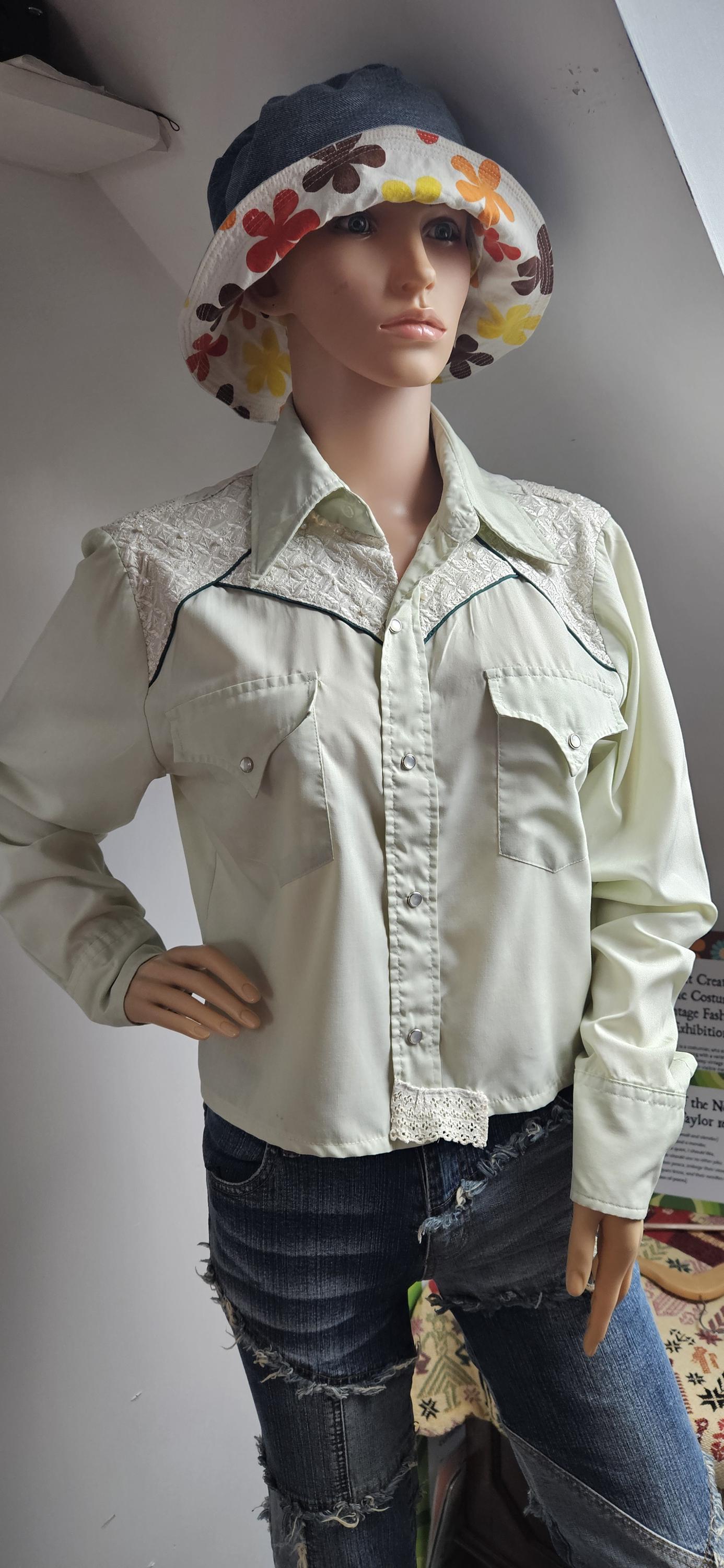 Refashioned 1970s Western Cowboy Shirt 38"