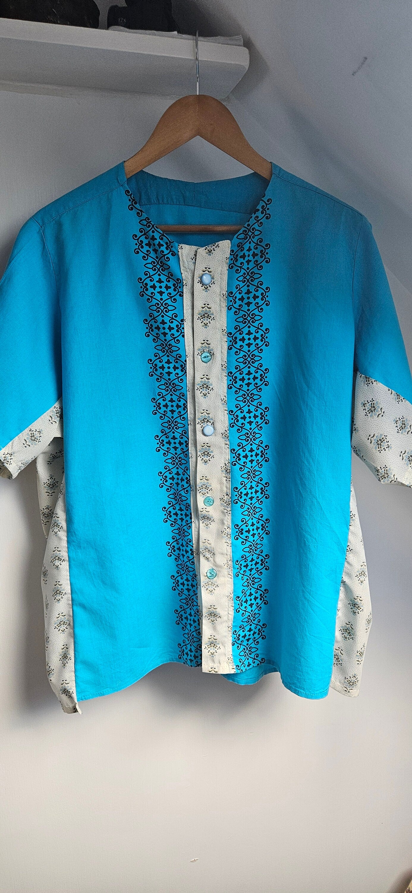 Upcycled Vintage Shirt Large Loose Fitting Shirt One Size