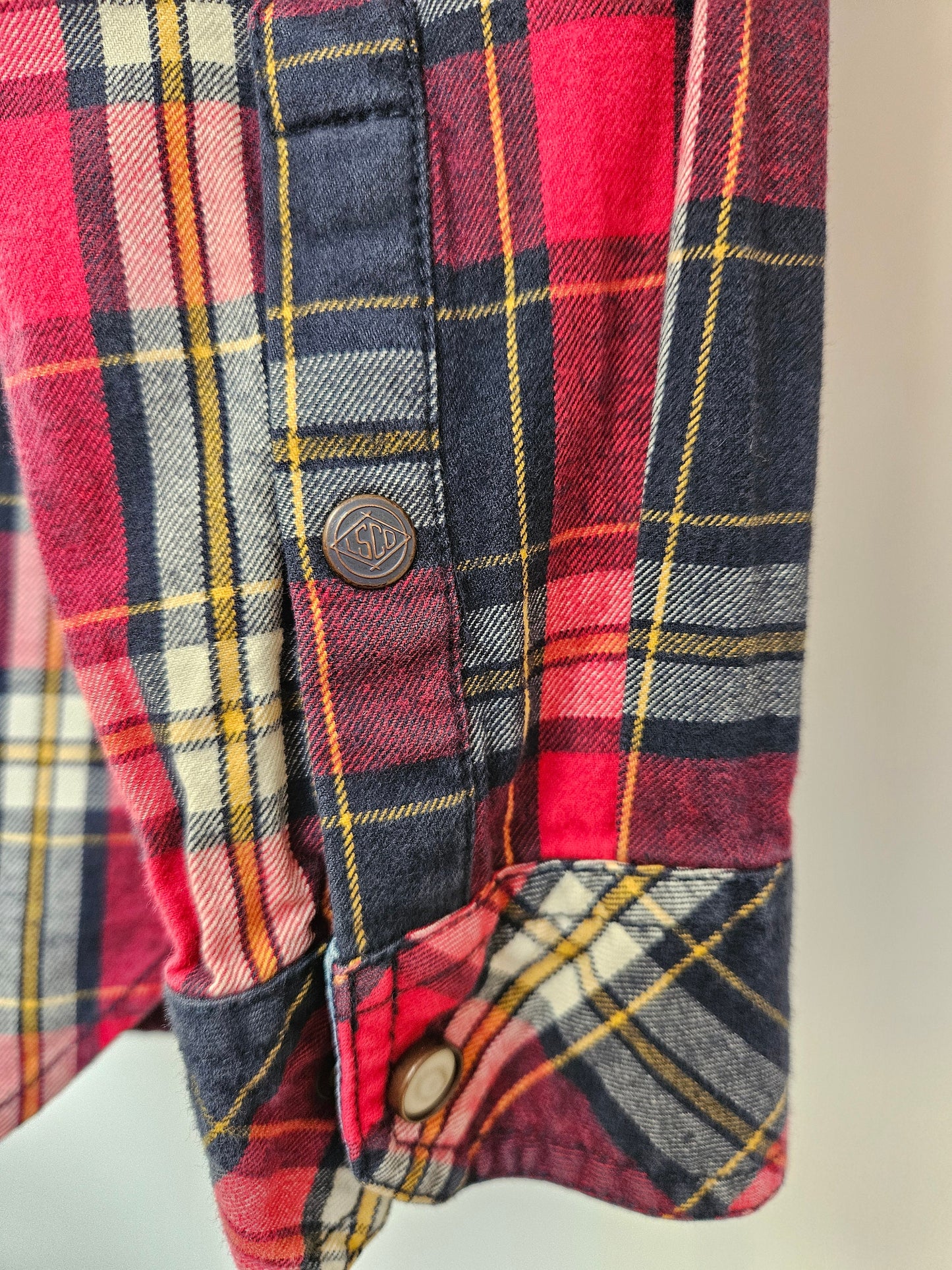 1980s Red Check Levis Shirt XS