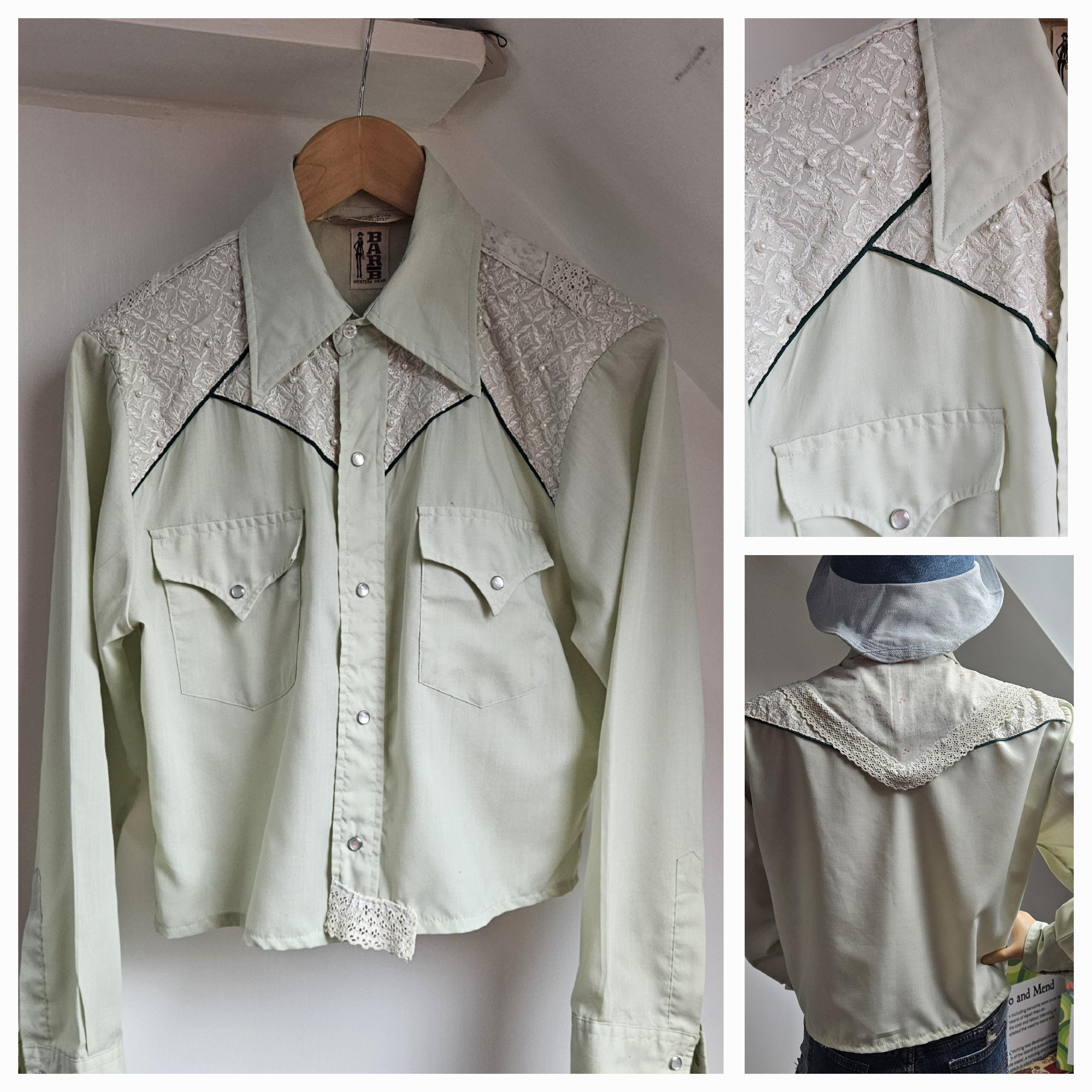 Refashioned 1970s Western Cowboy Shirt 38"