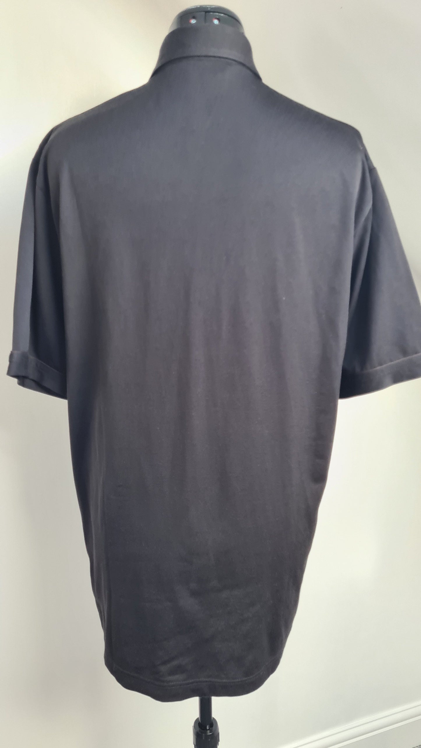 Vintage Mens 1970s Black Gabicci Polo Shirt UK M