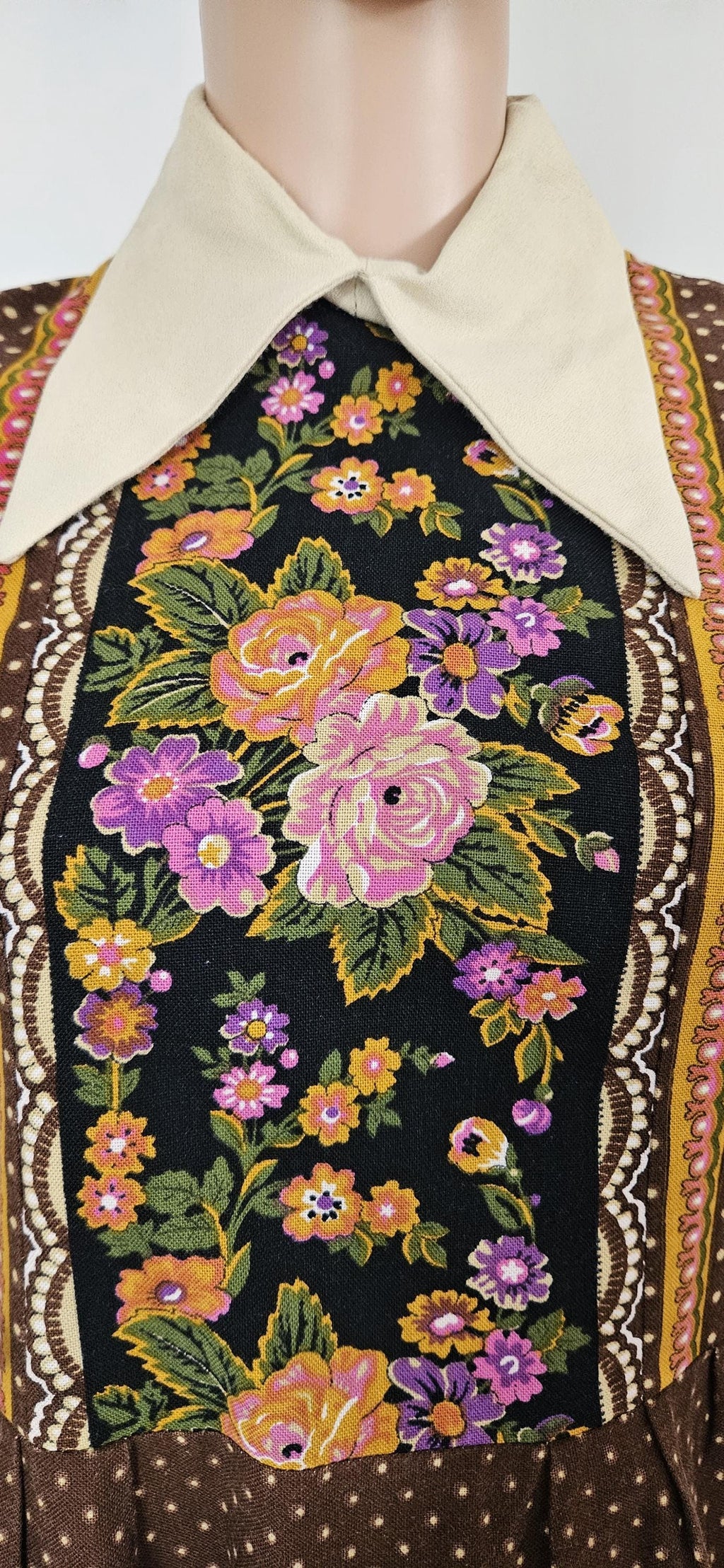 Vintage 1970s Dollyrockers Peasant Style Dress Sz 14/16