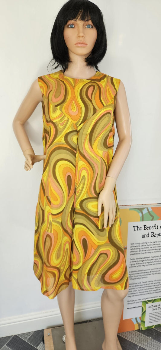 Vintage 1960s Shift Dress by Burlington Sz 14
