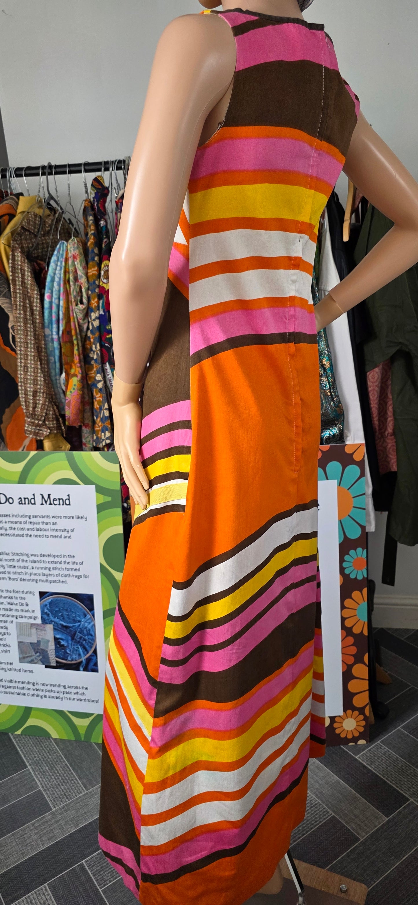 1970s Dollyrockers Bold Stripe Dress sz12