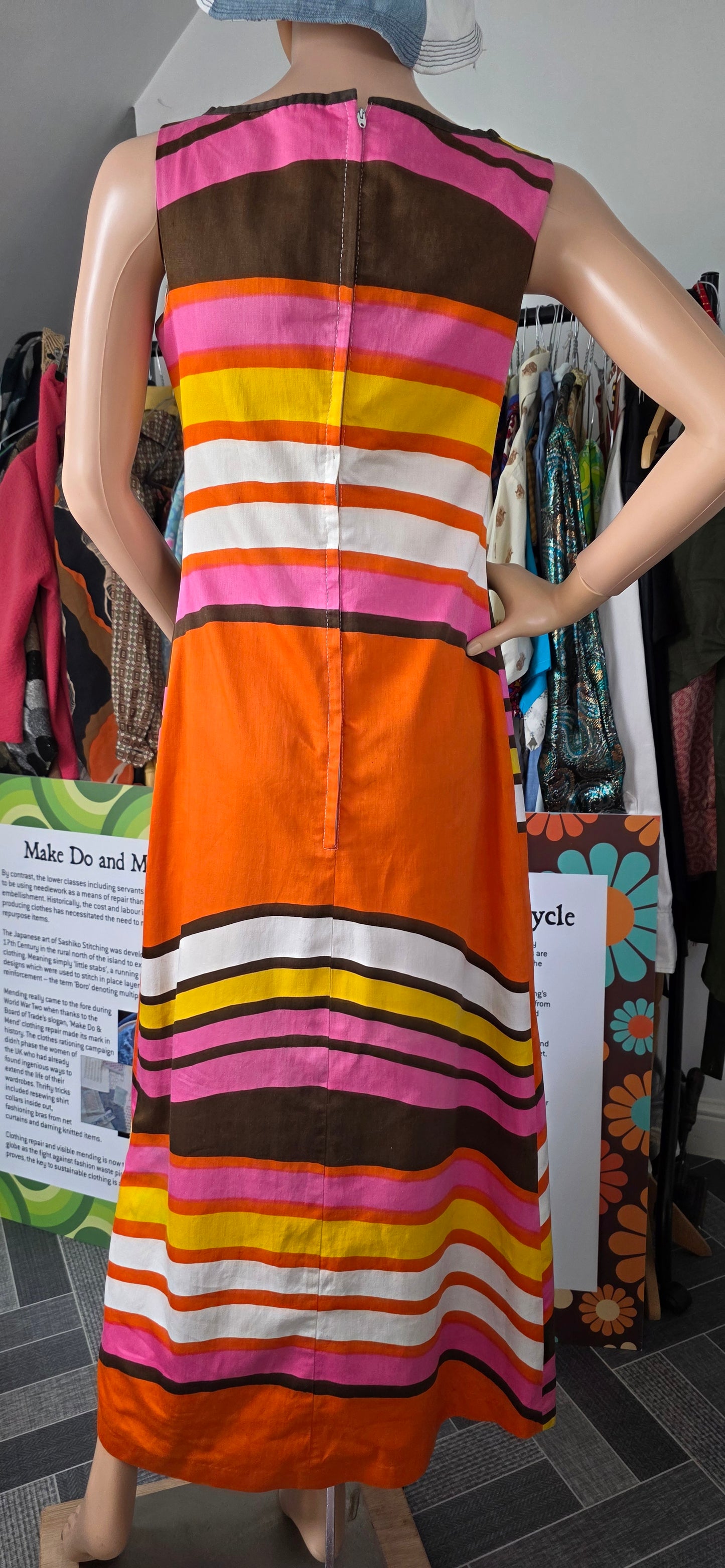 1970s Dollyrockers Bold Stripe Dress sz12