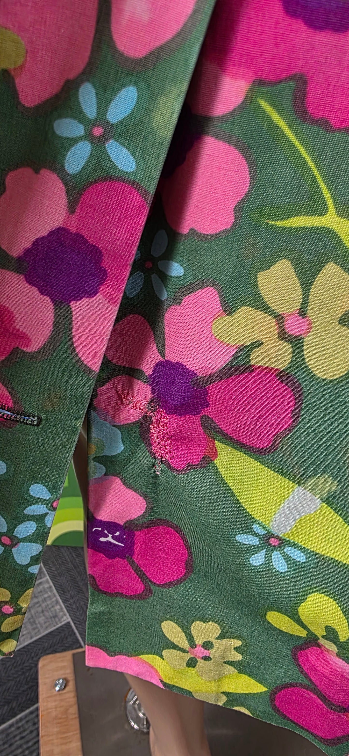 1950s Green Floral Cotton Sundress sz 18