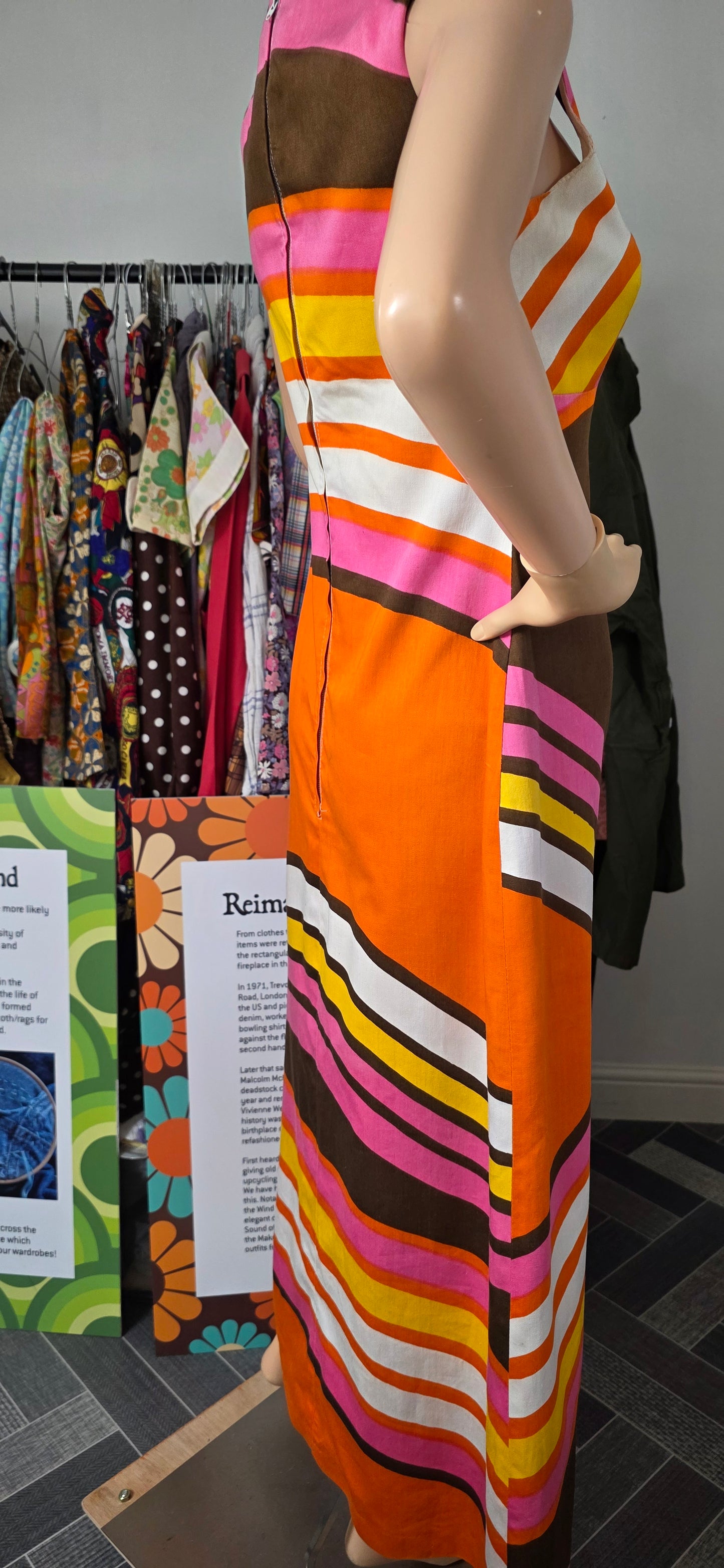 1970s Dollyrockers Bold Stripe Dress sz12
