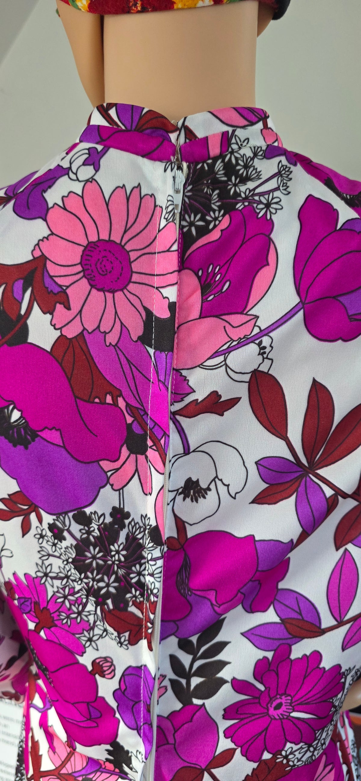 1970s Mary Hames Floral Maxi Dress sz16