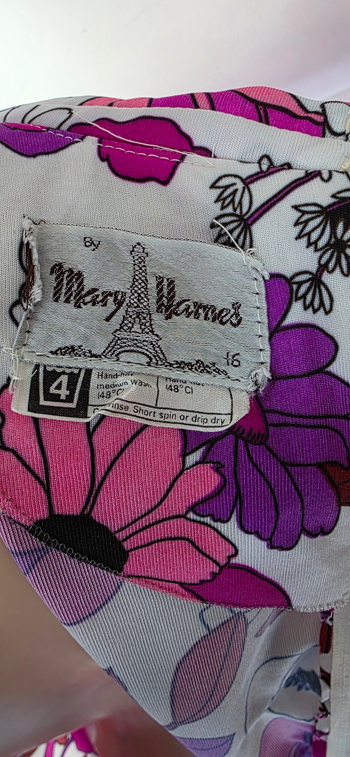 1970s Mary Hames Floral Maxi Dress sz16