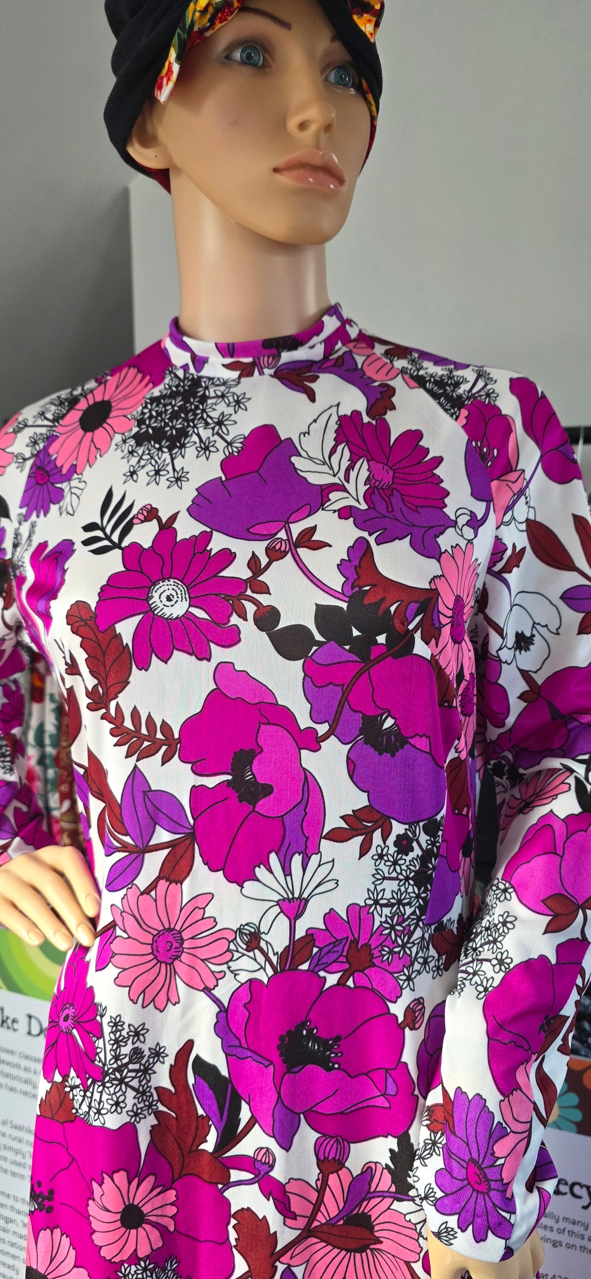 1970s Mary Hames Floral Maxi Dress sz16