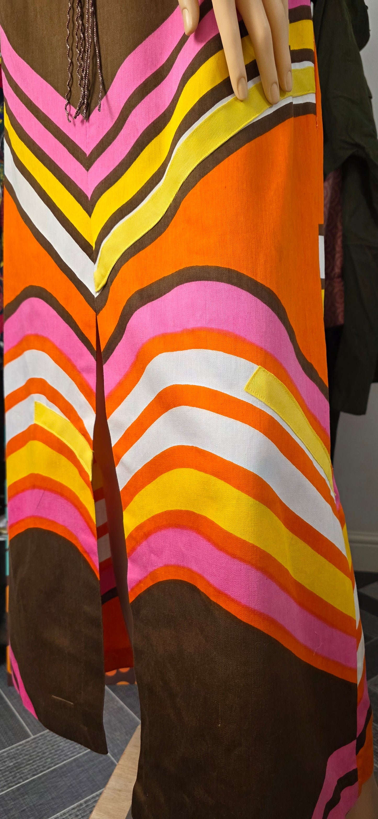 1970s Dollyrockers Bold Stripe Dress sz12